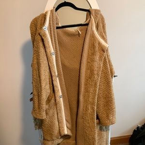 Free people long teddy cardigan